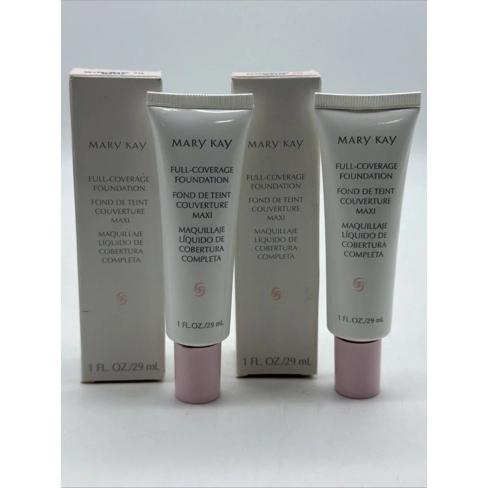 2- MARY KAY Medium-Coverage Foundation BEIGE 402 Liquid 1 Fl Oz NIB